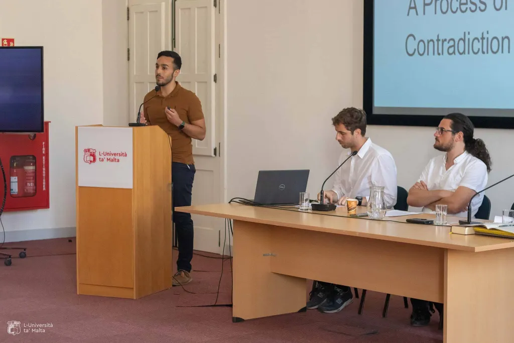 Luke Fenech presenting at the University of Malta